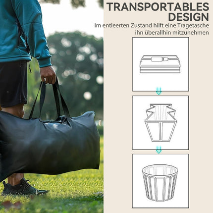 Aufblasbare 300-Liter-Eisbadewanne – Deckel, Pumpe und Tasche inbegriffen