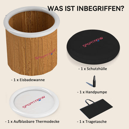 Aufblasbare 300-Liter-Eisbadewanne – Deckel, Pumpe und Tasche inbegriffen