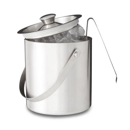 Ice Bucket 1.5 Liter Closing with Lid and Tongs, Ice Cube Container Wine Cooler