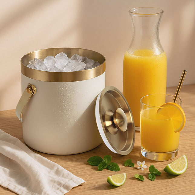 Ice Bucket with Lid – Double-Walled Stainless Steel