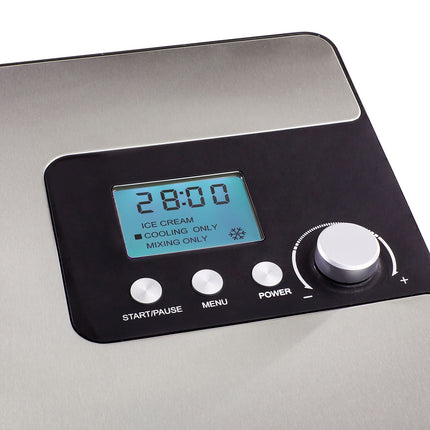 Ice Cream Maker with Compressor, 2L, LCD Display, Timer