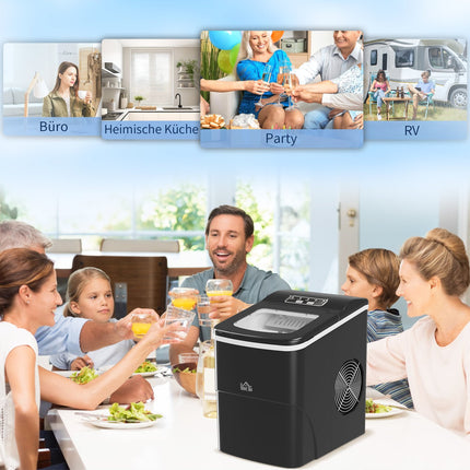 Eismaschine 12kg/24h mit LED-Display und Selbstreinigungsfunktion