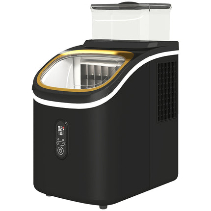 Ice Cube Maker, 15kg/24h, 1.5L Tank, LED Display, Black