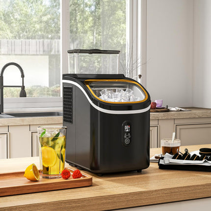 Ice Cube Maker, 15kg/24h, 1.5L Tank, LED Display, Black