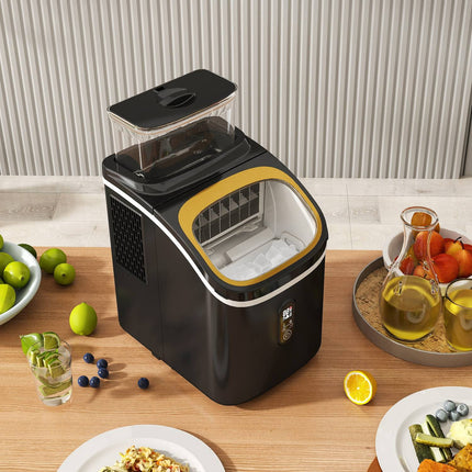 Ice Cube Maker, 15kg/24h, 1.5L Tank, LED Display, Black
