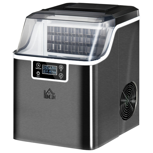 Ice cube maker, 20 kg/24 hours, 2.3 l, self-cleaning, black