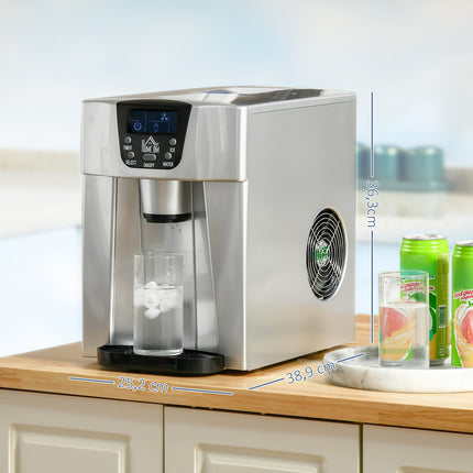 Ice cube maker, 12 kg/day, fast 6-min, 3 L water tank