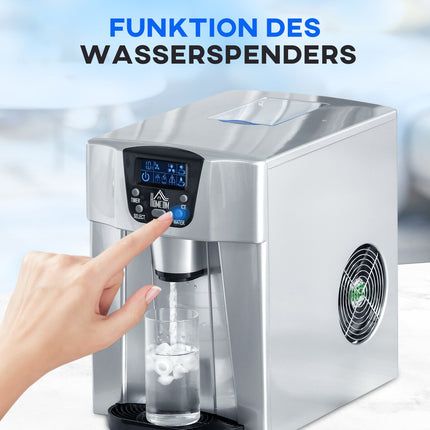 Ice cube maker, 12 kg/day, fast 6-min, 3 L water tank