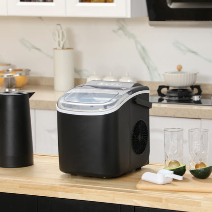 Eiswürfelbereiter, 9 Würfel in 6-12 Min., 12 kg/Tag, schwarz