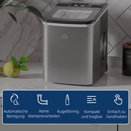 Přenosný výrobník ledu – 9 kostek za 8 min, samočisticí