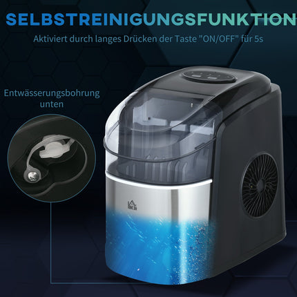 Ice Cube Maker - 12 kg/day, 2 sizes, including scoop