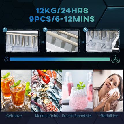 Ice Cube Maker - 12 kg/day, 2 sizes, including scoop