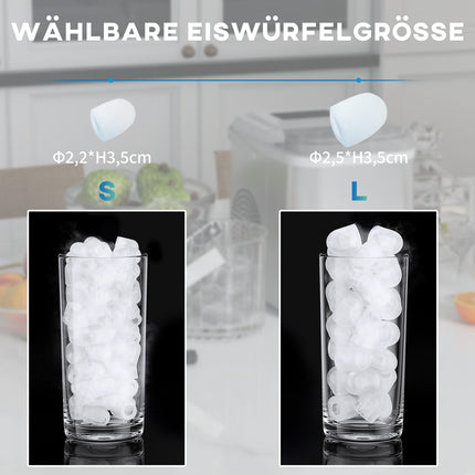 Ice machine, self-cleaning, 12 kg/day, white