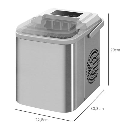 Ice machine, self-cleaning, 12 kg/day, white