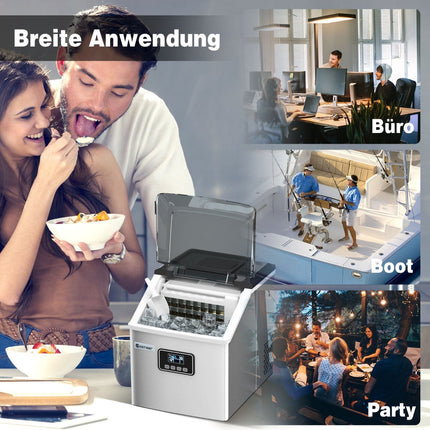 Ice Maker 2.4L with Scoop, Timer & Self-Cleaning, 18kg/24H