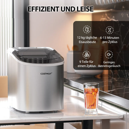 Eiswürfelmaschine 2,2 L Eiswürfelbereiter mit kugelförmigen Eiswürfeln 24,5 x 35,5 x 32 cm Splitter