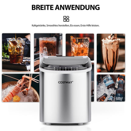 Eiswürfelmaschine 2,2 L Eiswürfelbereiter mit kugelförmigen Eiswürfeln 24,5 x 35,5 x 32 cm Splitter