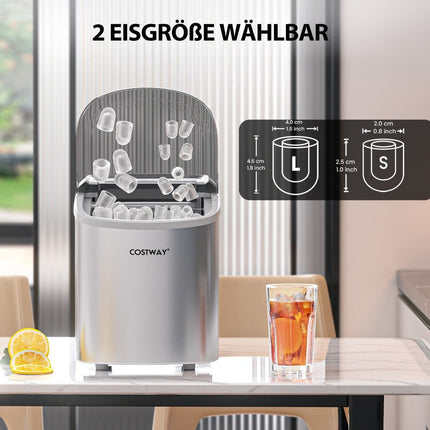 Eiswürfelmaschine 2,2 L Eiswürfelbereiter mit kugelförmigen Eiswürfeln 24,5 x 35,5 x 32 cm Splitter