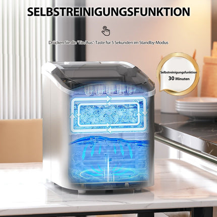 Eiswürfelmaschine 2,2 L Eiswürfelbereiter mit kugelförmigen Eiswürfeln 24,5 x 35,5 x 32 cm Splitter