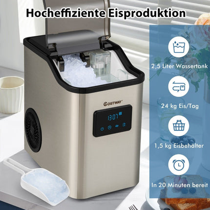 Výrobník ledu 24kg denně, drcený led, včetně lopatky a časovače, nádržka na vodu 2.5L