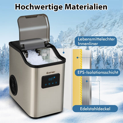 Výrobník ledu 24kg denně, drcený led, včetně lopatky a časovače, nádržka na vodu 2.5L