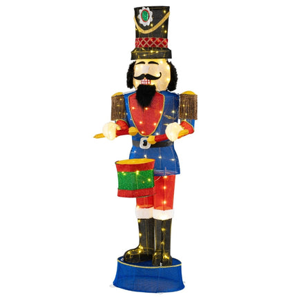 Illuminated 185 cm Christmas Nutcracker with Drum