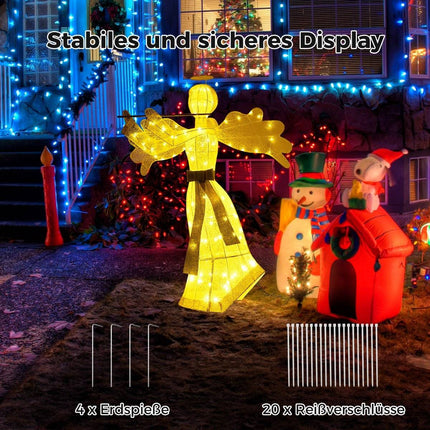 Illuminated Christmas Angel with 100 LED Lights, 150 cm