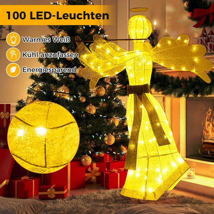 Illuminated Christmas Angel with 100 LED Lights, 150 cm