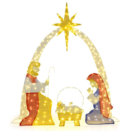 Illuminated Nativity Scene with 240 Warm White LEDs, Outdoor Christmas Set