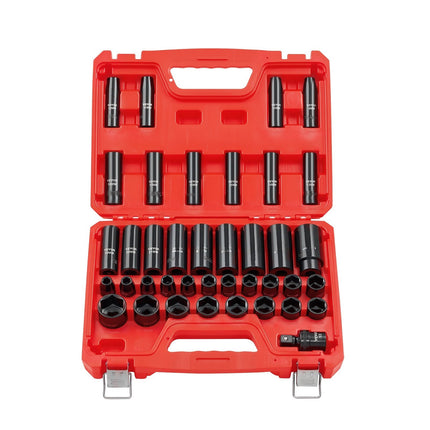 Impact Socket Set, 1/2-In Drive, 39-Piece Metric 9-30 mm