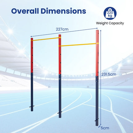 In-Ground Pull Up Bar, 5 Heights, 220 kg Capacity