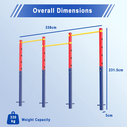 In-Ground Pull Up Bar, 5 Heights, Galvanized Steel