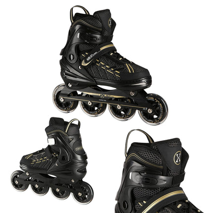 In-Line Skates, Black-Gold, Size XL (43-45)