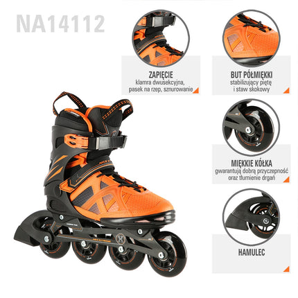 Inlineskates, Schwarz-Orange, Größe 44