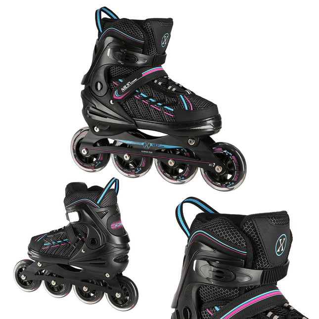 Inline skates, zwart-paars, maat L (39-42)