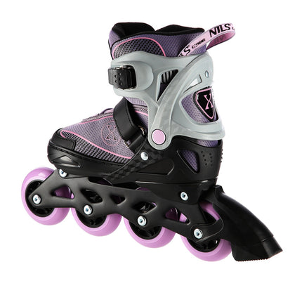 Inlineskates, Grau-Violett, Größe M (35-38)