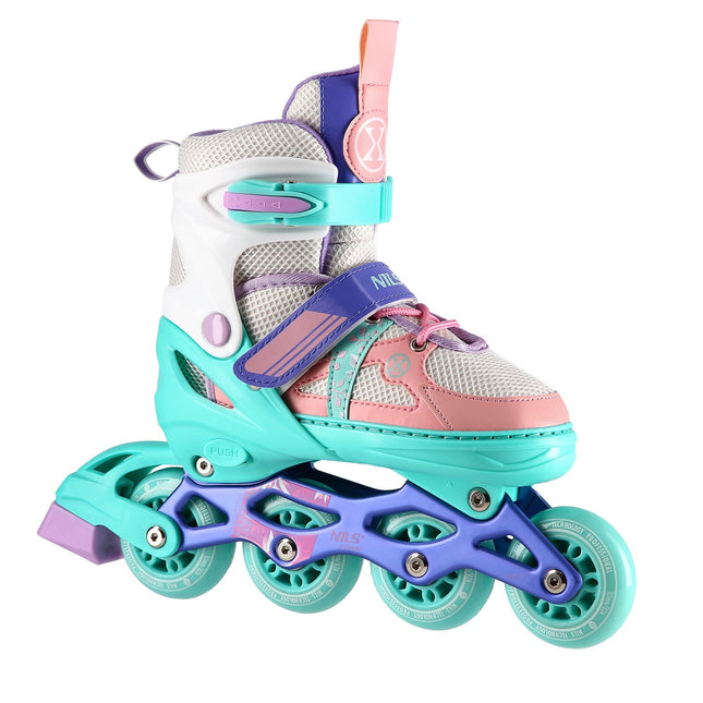 Inlineskates, Weiß-Mint, Größe L (39-42)