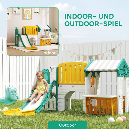 7-in-1 Indoor-Rutsche & Spielset, 1-4 Jahre, Gelb/Grün