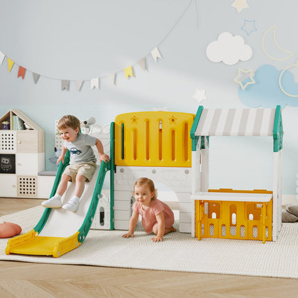 7-in-1 Indoor-Rutsche & Spielset, 1-4 Jahre, Gelb/Grün