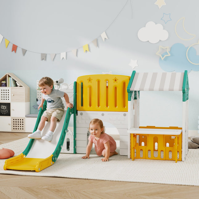 7-in-1 Indoor-Rutsche & Spielset, 1-4 Jahre, Gelb/Grün
