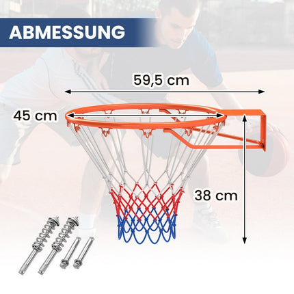 Indoor Basketball Hoop – 45cm Ring, Wall Mount, Orange