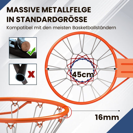 Indoor Basketball Hoop – 45cm Ring, Wall Mount, Orange
