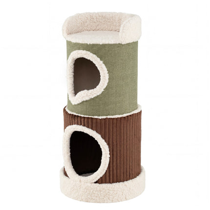 Indoor Cat House With Top Perch, Double Condos