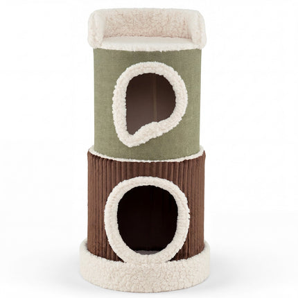 Indoor Cat House With Top Perch, Double Condos