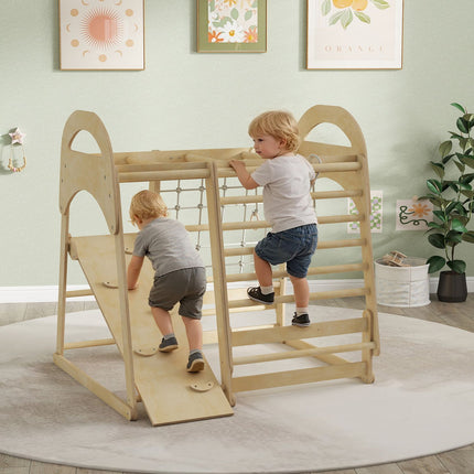 Indoor klimhal, 6-in-1, glijbaan en klimwand, leeftijd 3-6