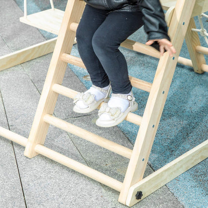 Indoor Climbing Gym with Slide, Swing, Basketball Hoop, Foldable
