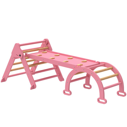 Indoor Climbing Set, 7-in-1 Foldable Triangle with Slide