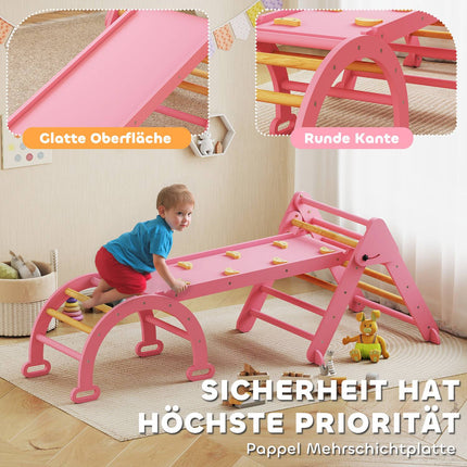 Indoor Climbing Set, 7-in-1 Foldable Triangle with Slide