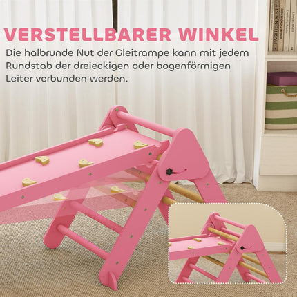 Indoor Climbing Set, 7-in-1 Foldable Triangle with Slide