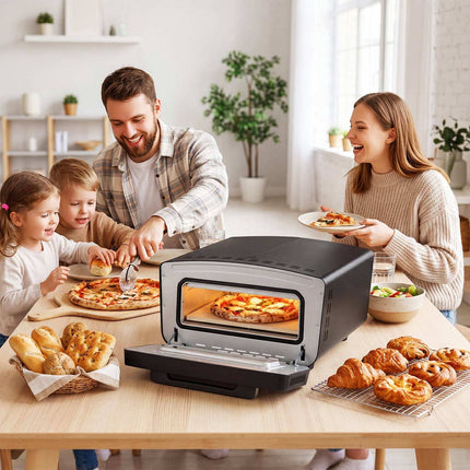 Elektrische pizzaoven voor binnen, 1700W, 12 inch, touchscreen